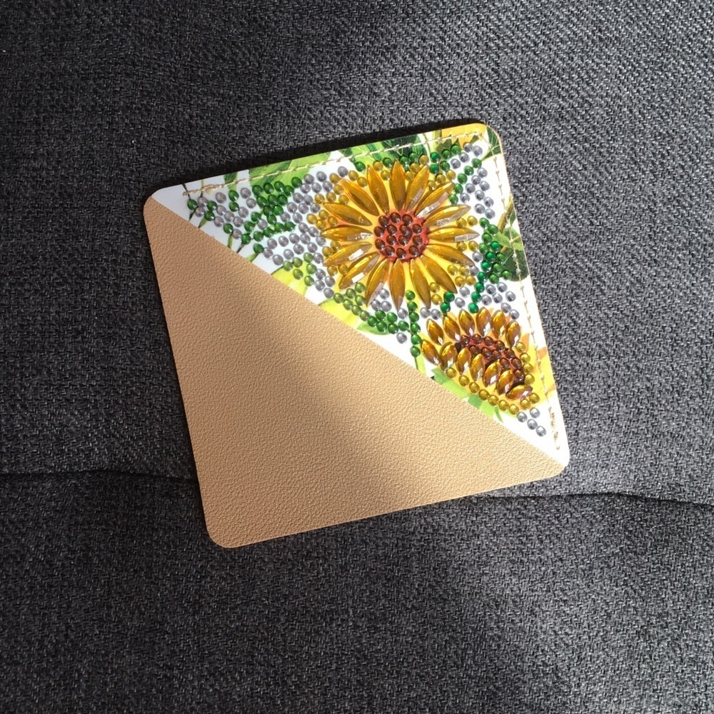 Diamond Art SUNFLOWERS 02 Corner Bookmark, Colorful, Sparkly, Bling - Picture 5 of 17